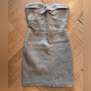 Paul & Joe Sister Gray Cotton Jersey Pleated Mini Dress